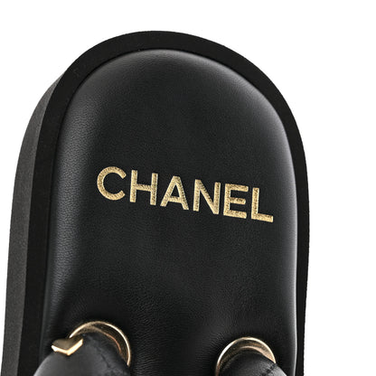 Chanel Lambskin Quilted Padded Charms Thong Sandals 38.5 Black 8 of 11
