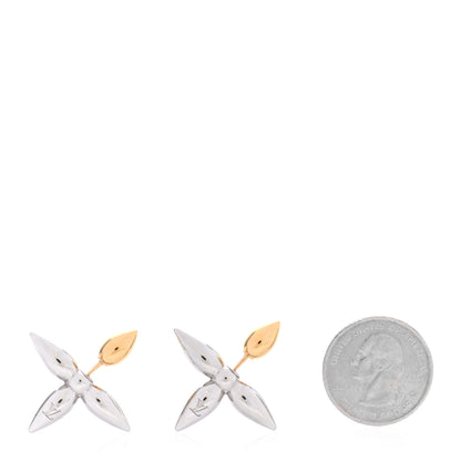 Louis Vuitton Metal Louisette Earrings Silver Gold 2 of 5