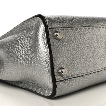 Fendi Cuoio Romano Lux Selleria Medium Peekaboo Iconic Satchel Argento 11 of 11
