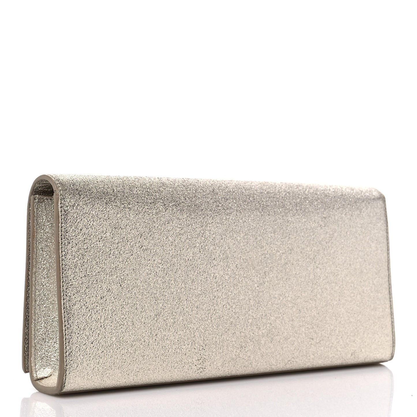 Metallic Textured Calfskin Classic Monogram Cassandre Clutch Pale Gold