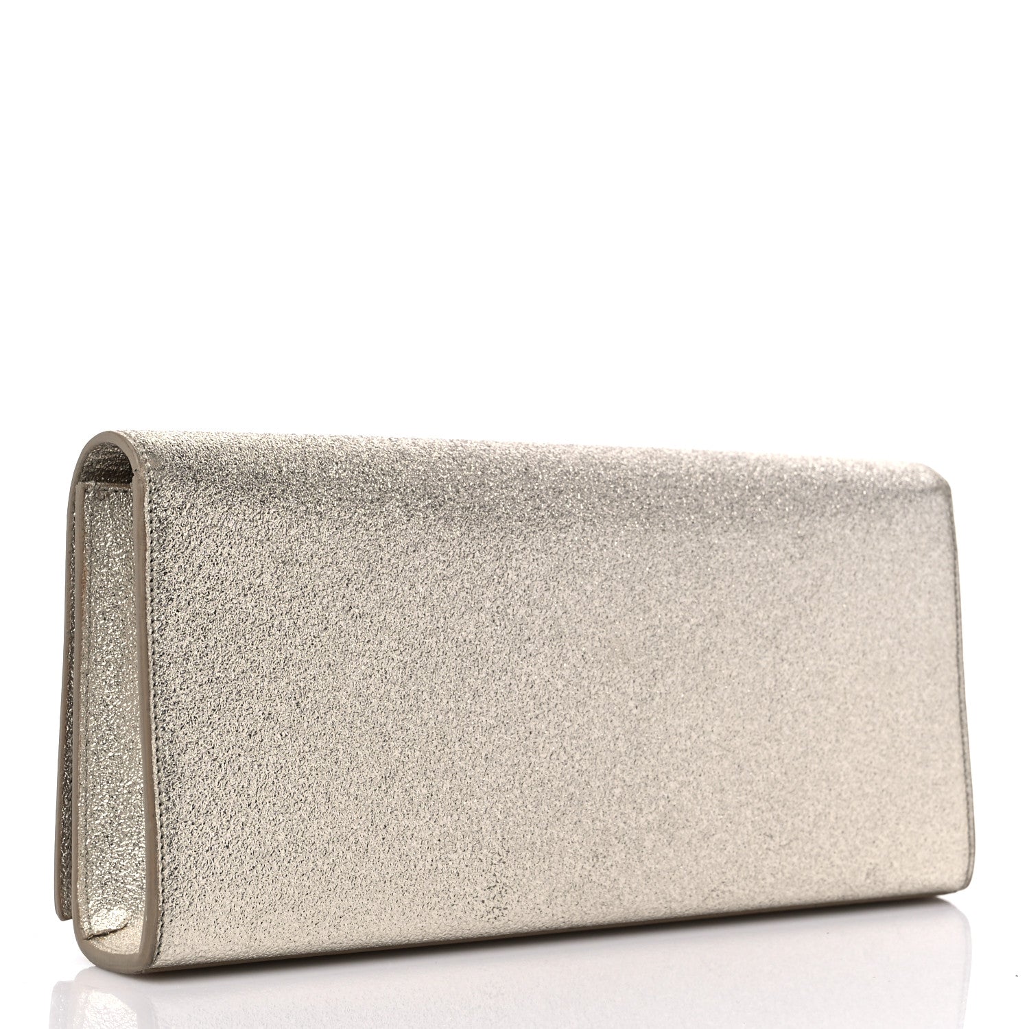 Saint Laurent Metallic Textured Calfskin Classic Monogram Cassandre Clutch Pale Gold 3 of 8