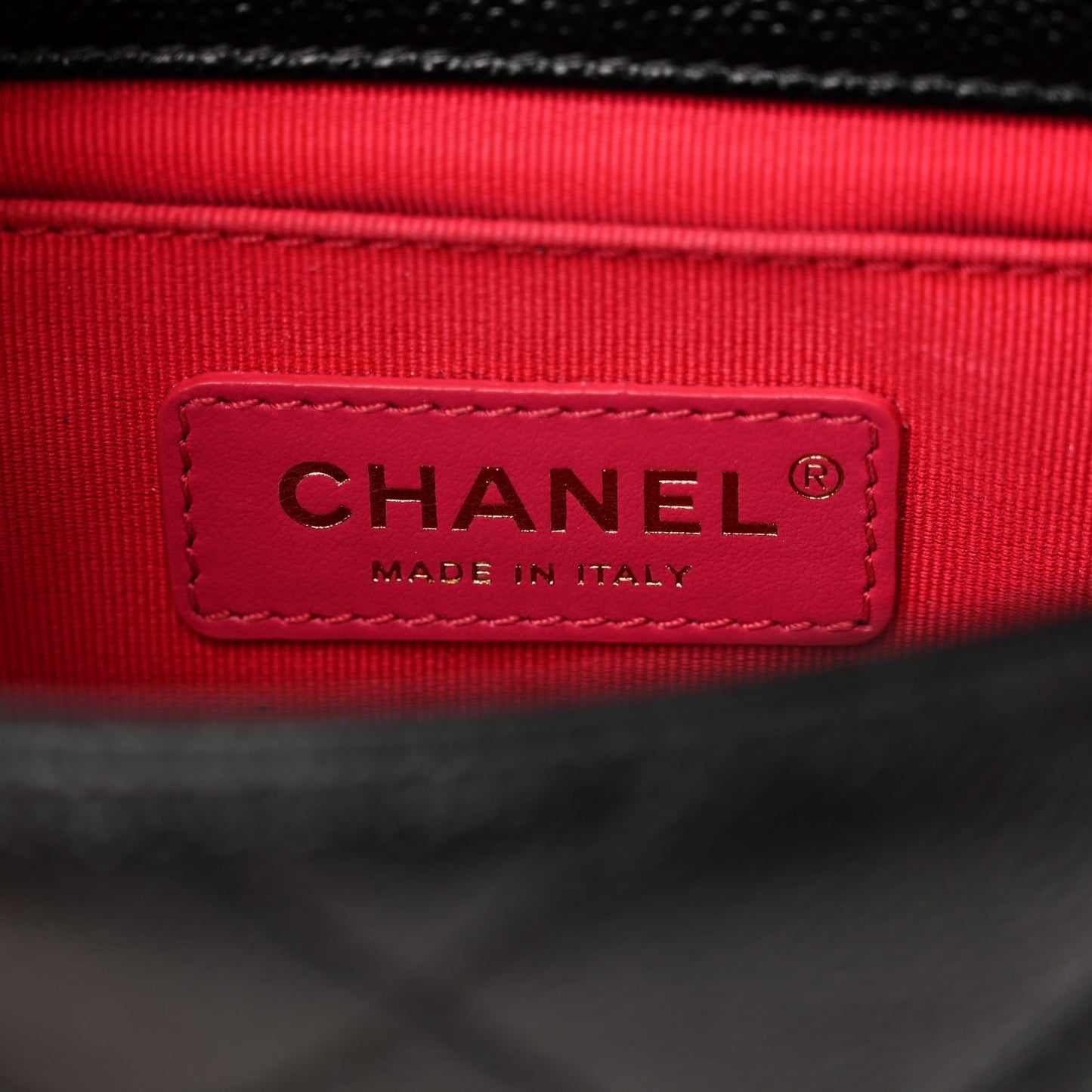 Shiny Caviar Quilted Chain Melody Waist Belt Bag Black