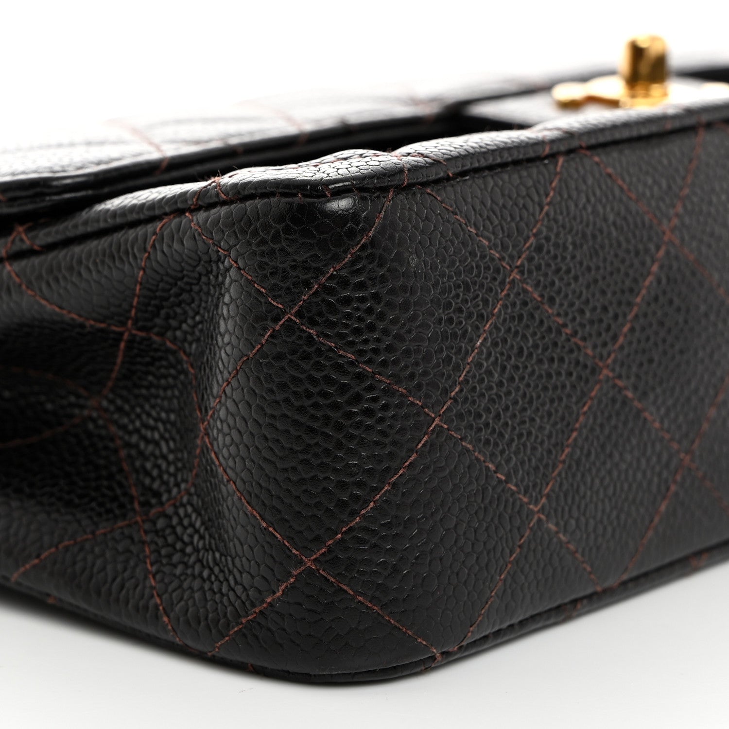 Chanel Caviar Quilted Medium Double Flap Dark Brown 9 of 11