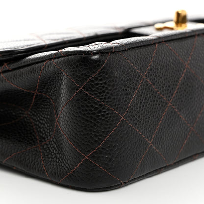 Chanel Caviar Quilted Medium Double Flap Dark Brown 9 of 11