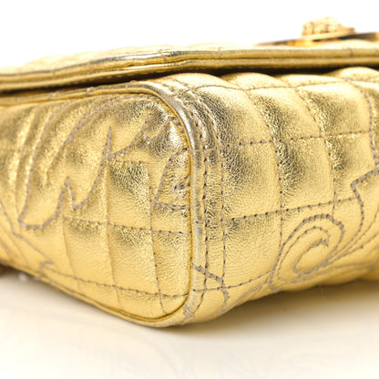 Versace Metallic Nappa Barocco Quilted Medusa Chain Crossbody Gold 15 of 22