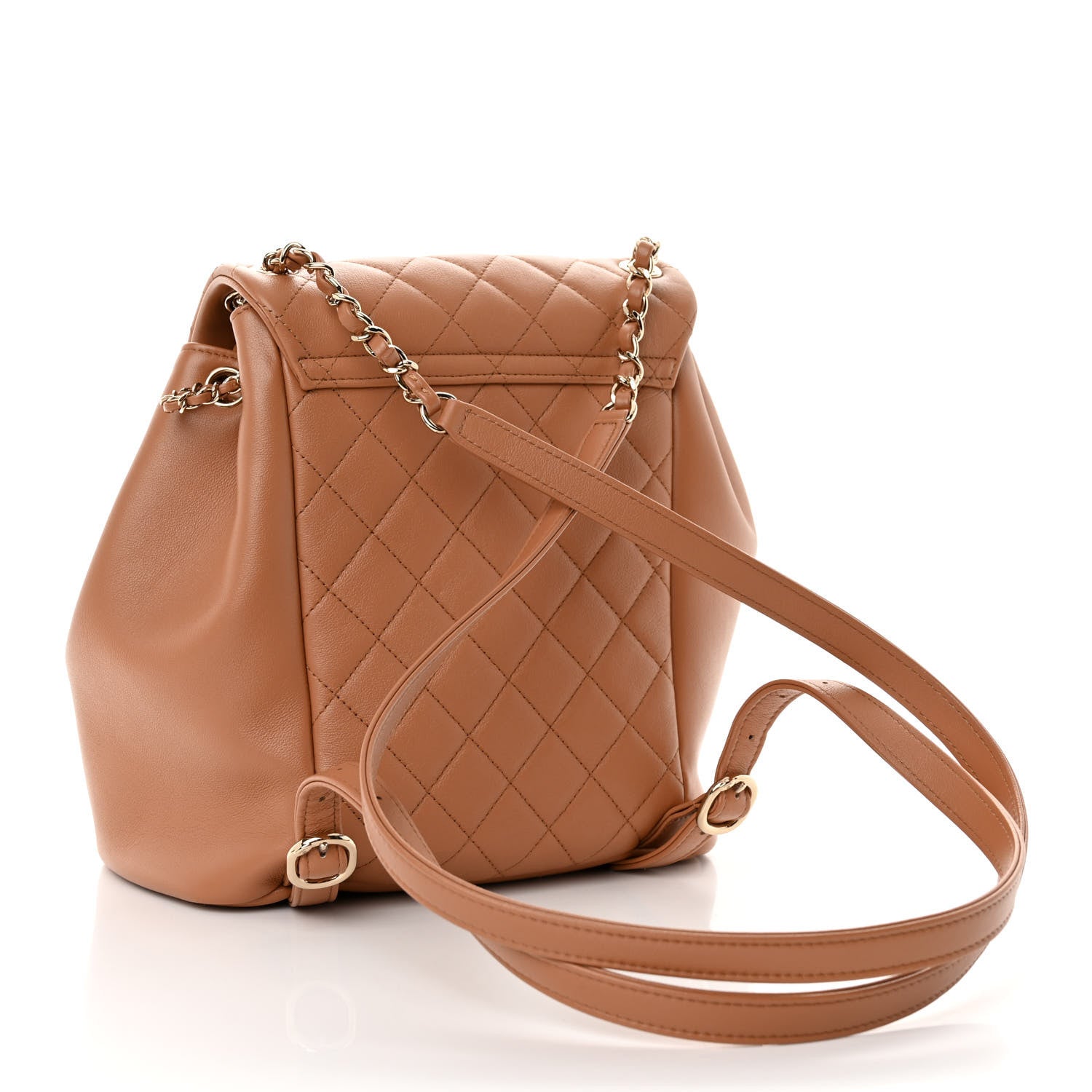 Chanel Lambskin Quilted Large Duma Drawstring Backpack Brown 2 of 9