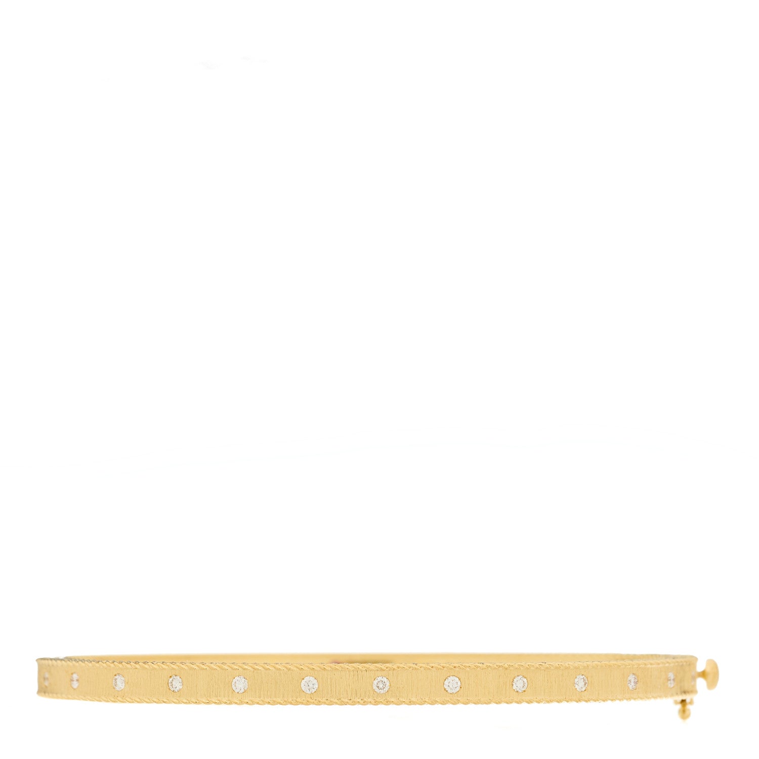 Roberto Coin 18K Yellow Gold Diamond Hinge Bangle Bracelet 1 of 3