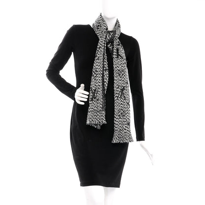 Louis Vuitton Wool Silk Logomania Mix Scarf Black 2 of 4