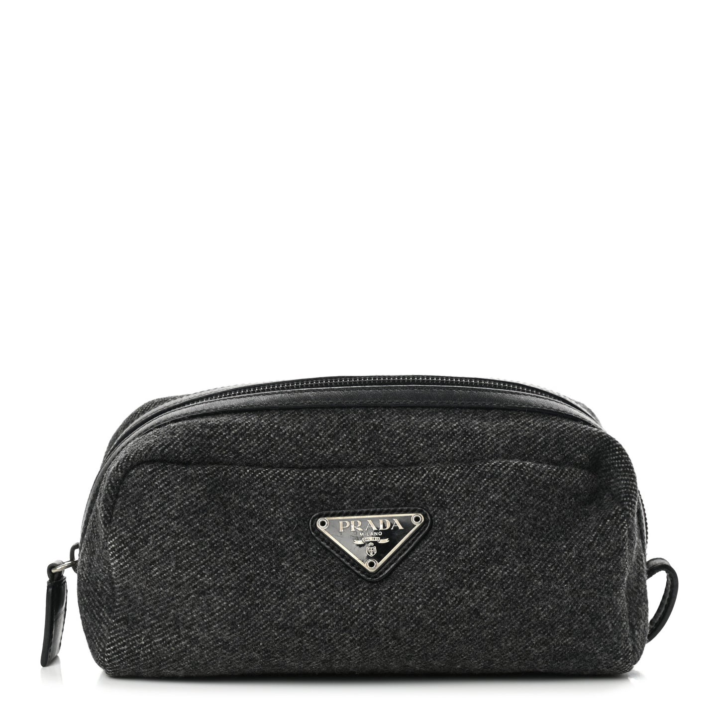 Wool Cosmetic Pouch Grey