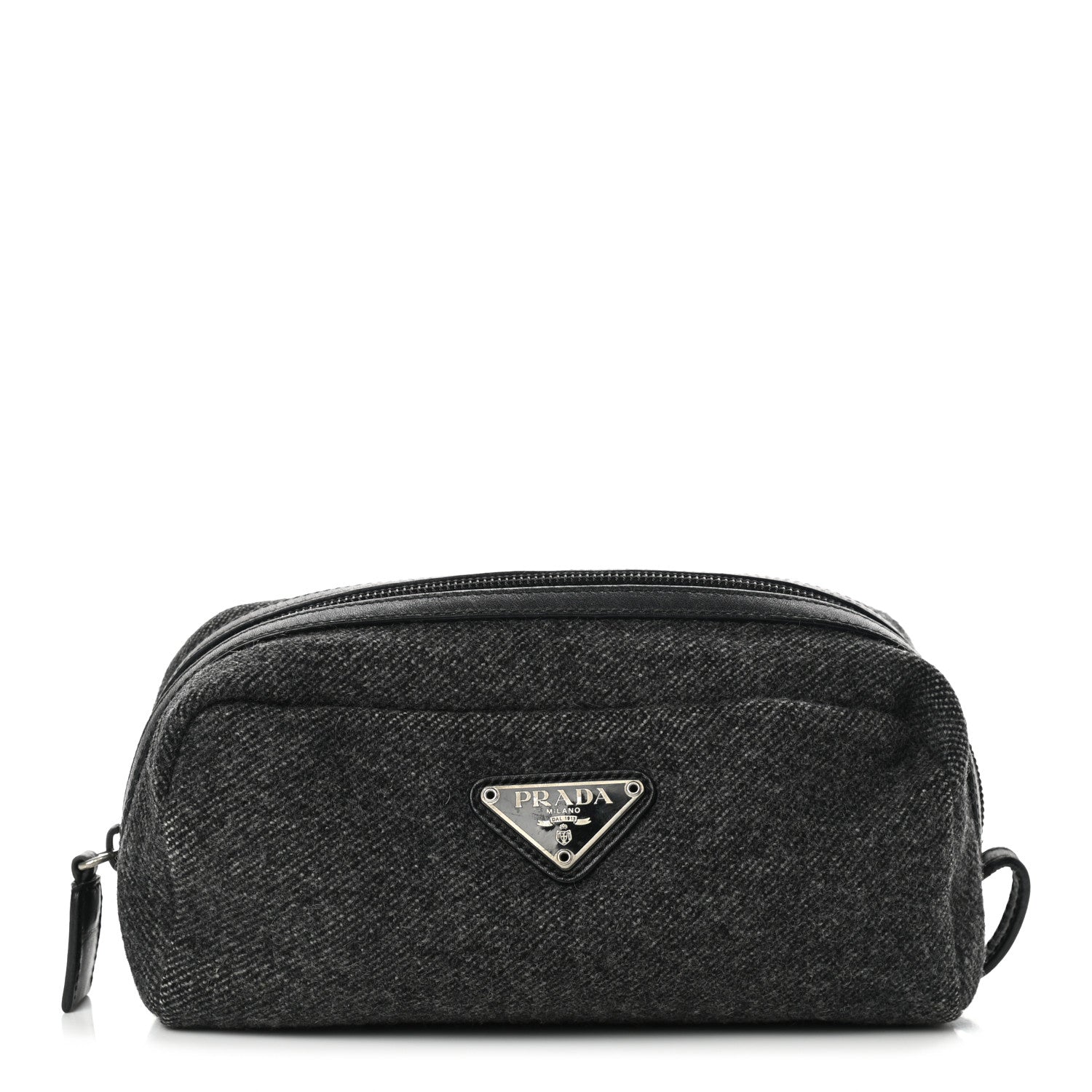 Prada Wool Cosmetic Pouch Grey 1 of 9