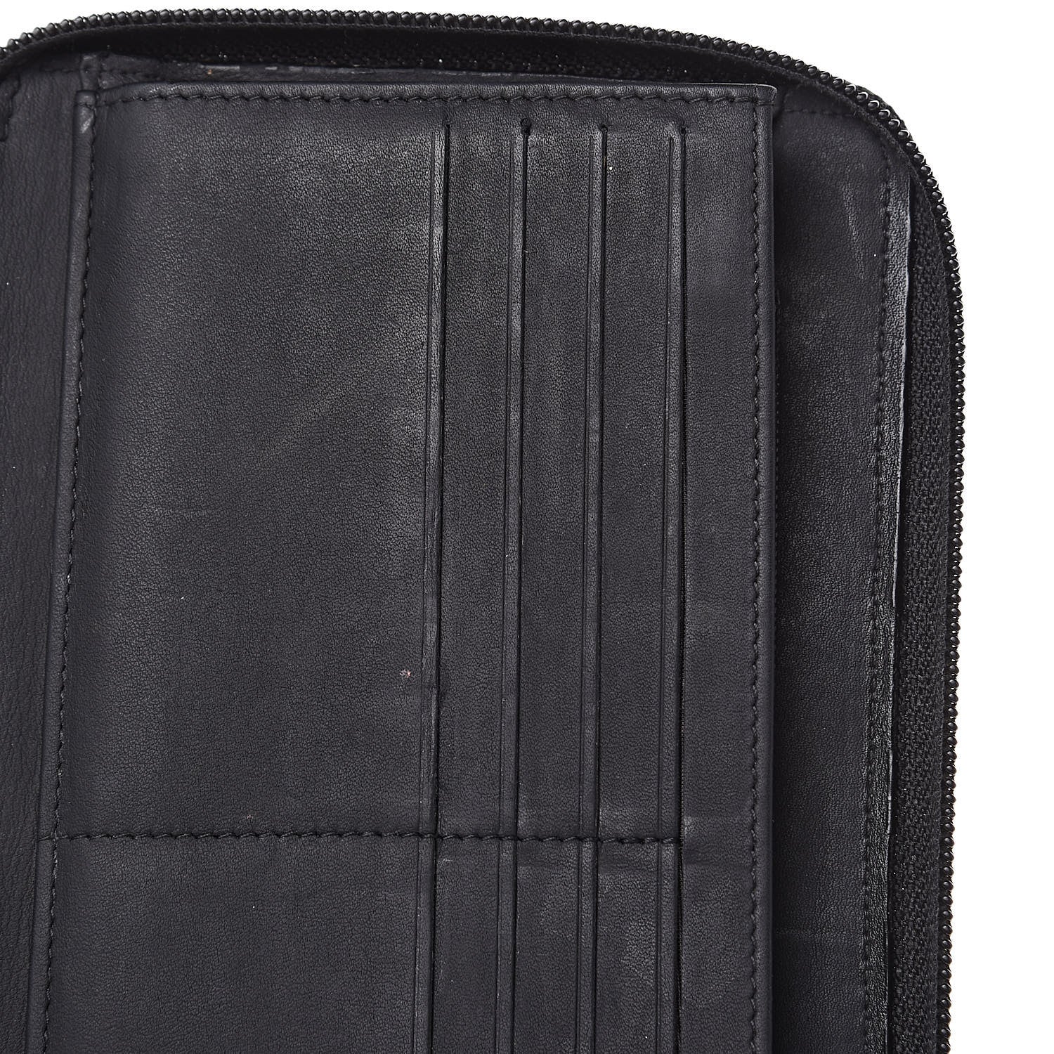 Chanel Calfskin Quilted Large Zip Around Organizer Wallet Black 12 of 14