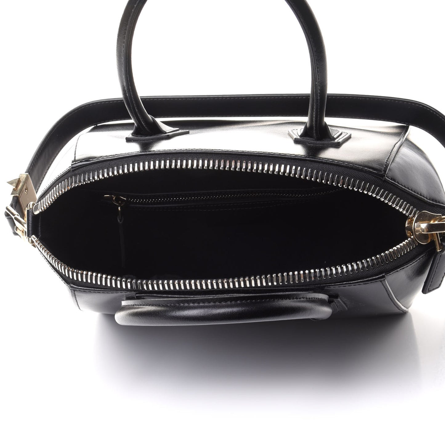 Shiny Lord Calfskin Small Antigona Black