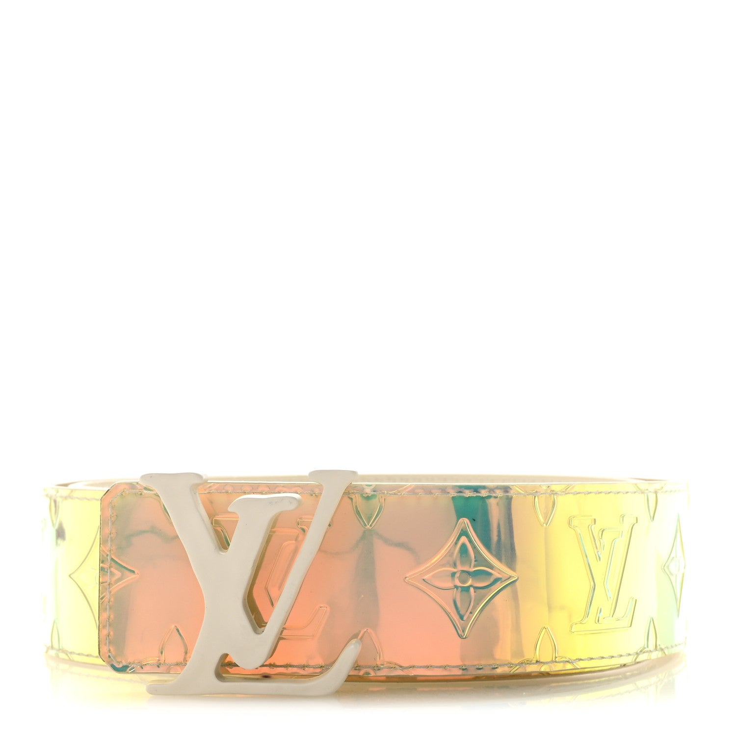 Louis Vuitton PVC Monogram 40mm LV Initiales Reversible Belt 85 34 Iridescent Prism 1 of 5
