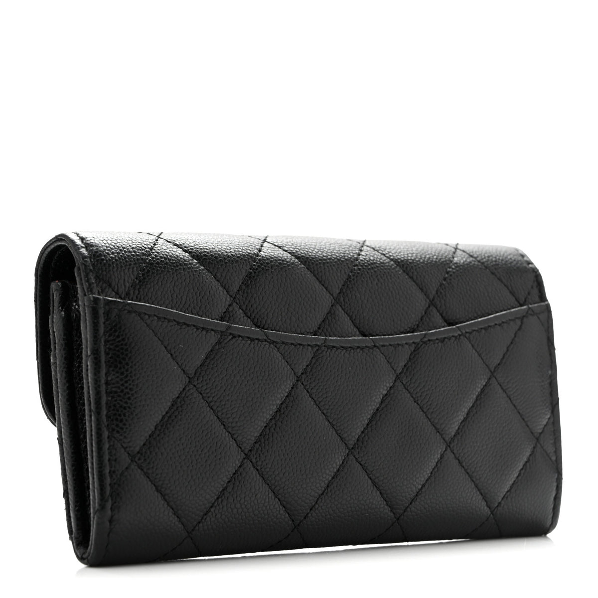Chanel Caviar Quilted Medium Gusset Flap Wallet Black 3 of 10