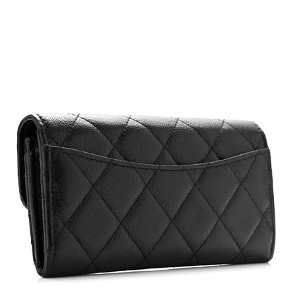 Chanel Caviar Quilted Medium Gusset Flap Wallet Black 3 of 10