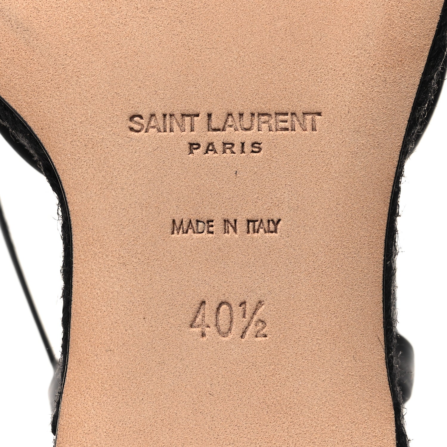 Saint Laurent Calfskin Cassandra Espadrille 105 Wedges 40.5 Black 7 of 9