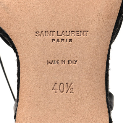 Saint Laurent Calfskin Cassandra Espadrille 105 Wedges 40.5 Black 7 of 9