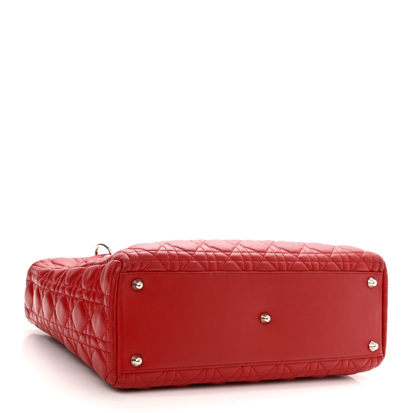 Lambskin Cannage Large Lady Dior Red