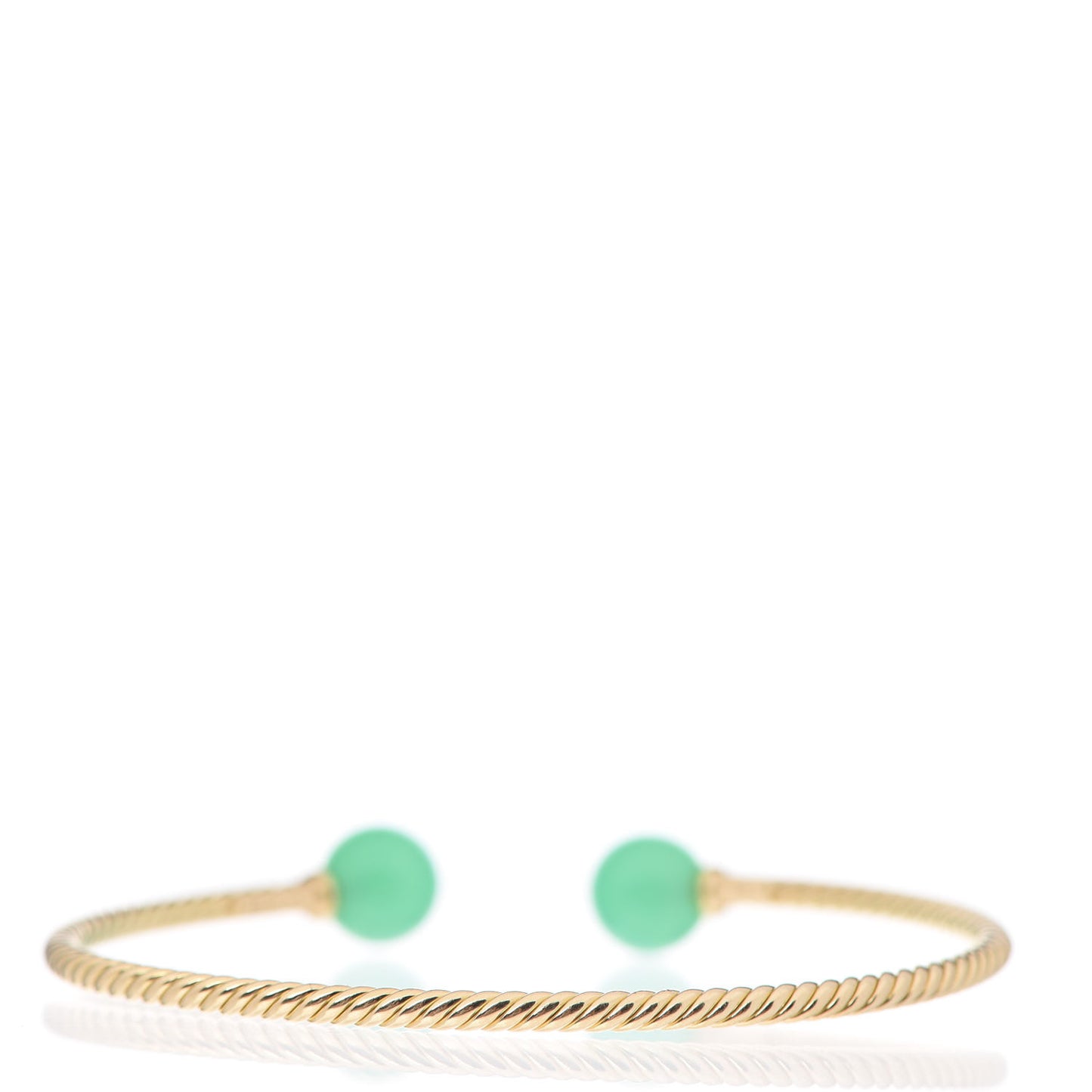 18K Yellow Gold Chrysoprase 8.5mm Solari Bead Bracelet