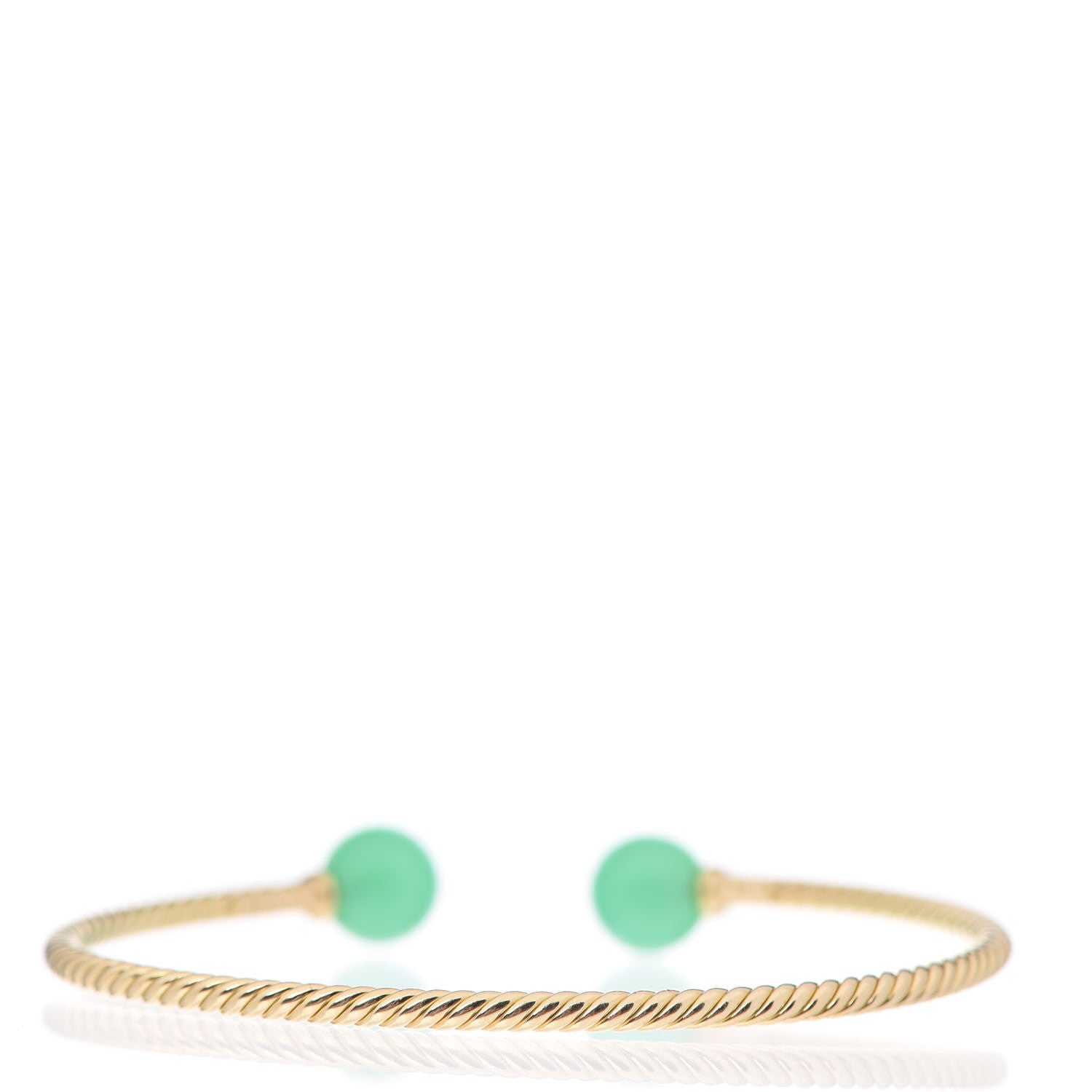 David Yurman 18K Yellow Gold Chrysoprase 8.5mm Solari Bead Bracelet 2 of 4
