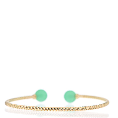 David Yurman 18K Yellow Gold Chrysoprase 8.5mm Solari Bead Bracelet 2 of 4