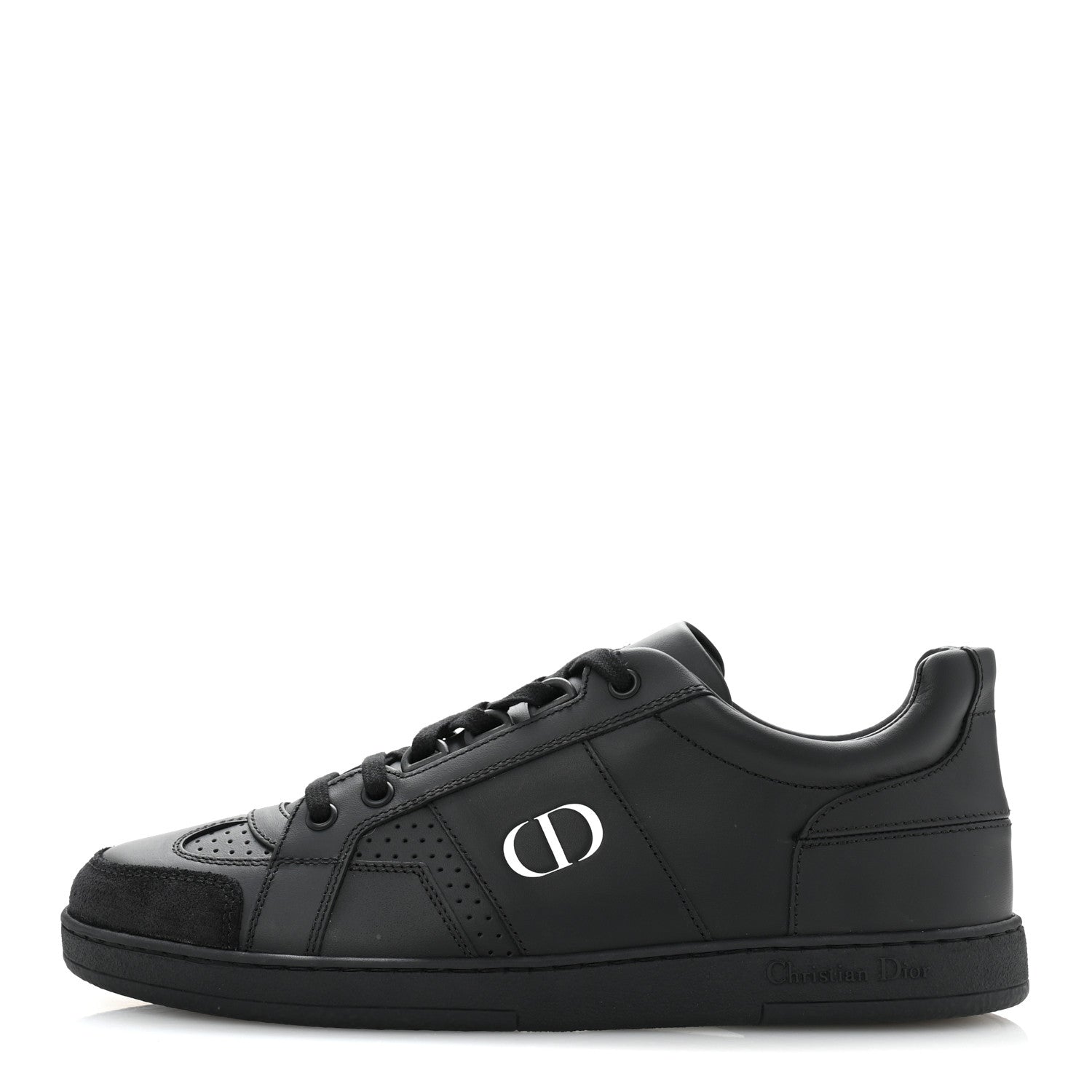 Christian Dior Calfskin Suede Logo Sneakers 37 Black 1 of 9