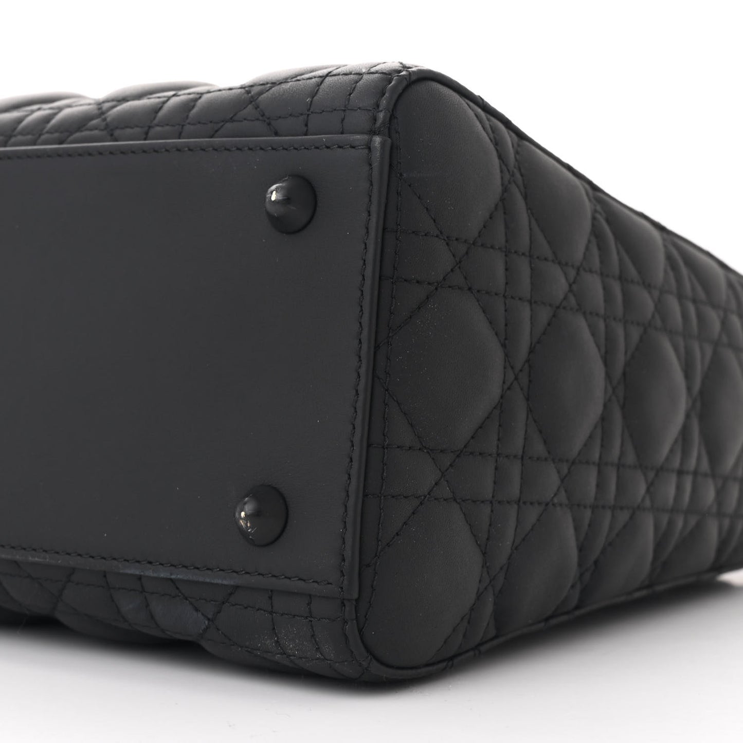 Ultra Matte Calfskin Cannage Large Lady Dior Black
