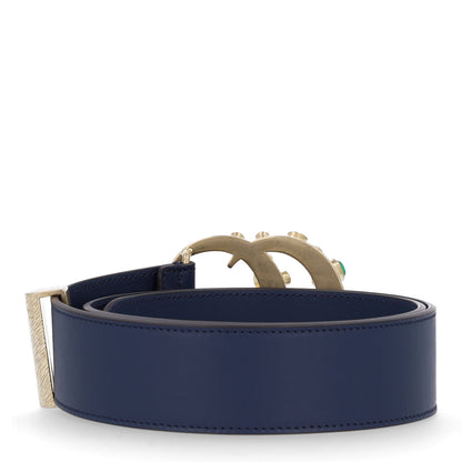 Gucci Calfskin Ceramic Glass Double G 40mm Belt 80 32 Blue Agata Multicolor 2 of 5