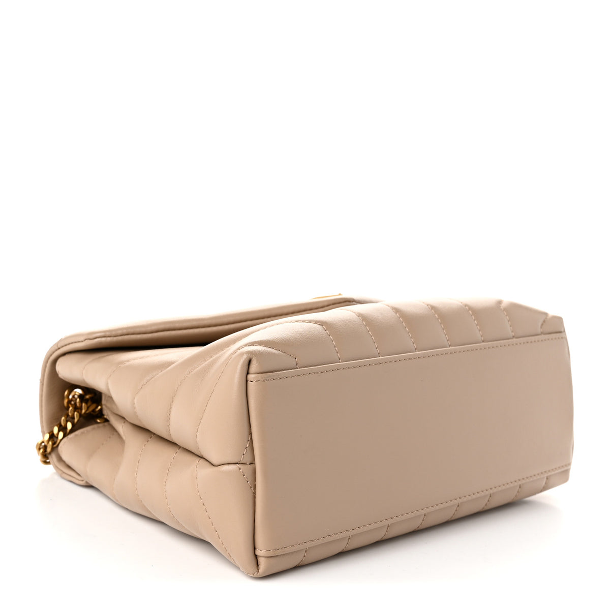 Saint Laurent Calfskin Y Quilted Monogram Small Loulou Chain Satchel Taupe 4 of 10