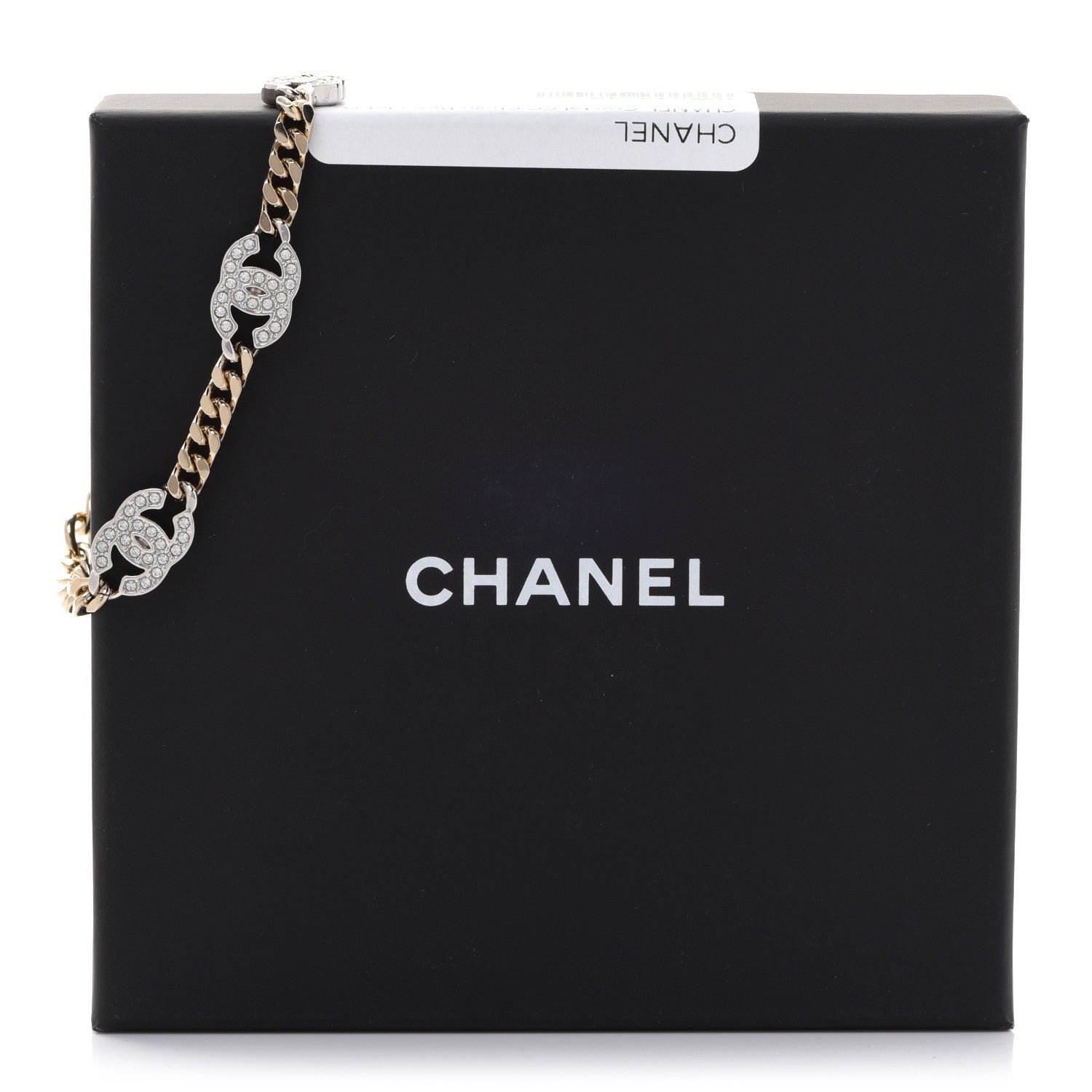 Chanel Crystal CC Chain Bracelet Gold Silver 5 of 5