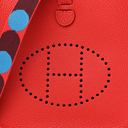 Hermes Taurillon Maurice Flipperball Sangle Evelyne TPM Rouge De Coeur Bleu Frida 8 of 11