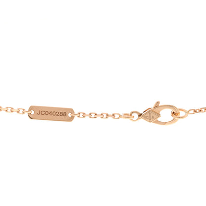 Van Cleef & Arpels 18K Rose Gold Diamond Rhodonite Vintage Alhambra Pendant Necklace 5 of 6
