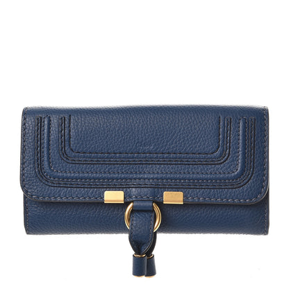 Chloe Calfskin Marcie Continental Flap Wallet Royal Navy 1 of 8