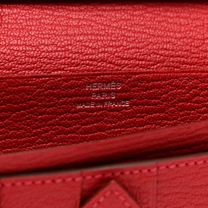 Hermes Chèvre Mysore Bi-Color Bearn Gusset Wallet Rose Lipstick Rouge Casaque 6 of 8