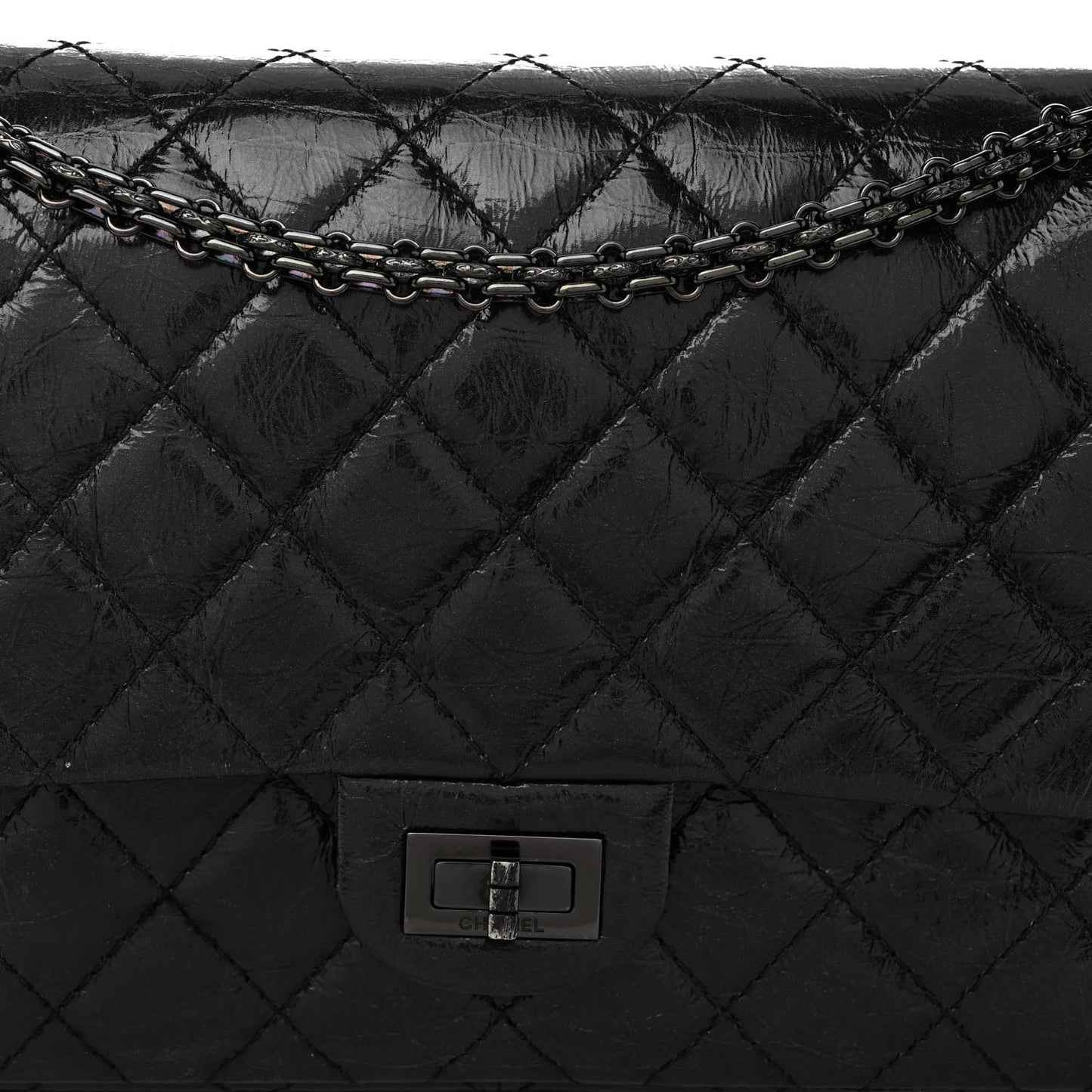 Glazed Calfskin Quilted 2.55 Reissue 226 Flap So Black