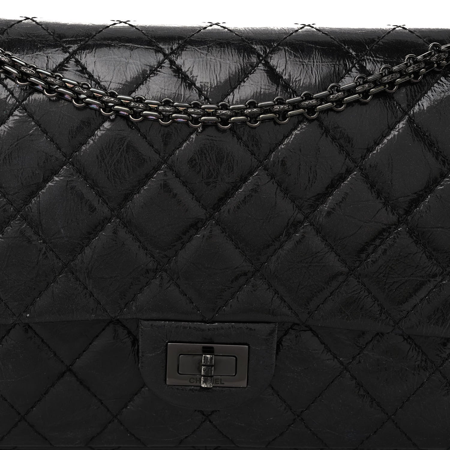 Chanel Glazed Calfskin Quilted 2.55 Reissue 226 Flap So Black 8 of 10