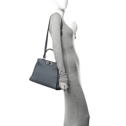 Fendi Cuoio Romano Selleria Bi-Color Medium Peekaboo Iconic Satchel Nube Bordeaux 2 of 11