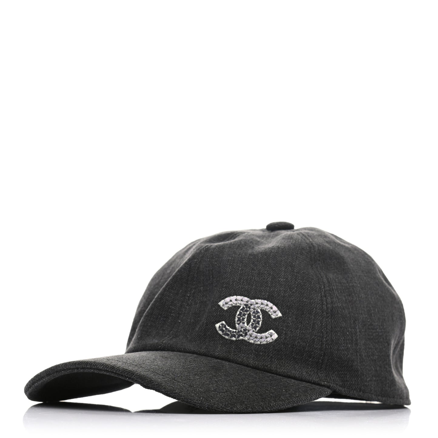 Cotton Sequin CC Cap Hat Black