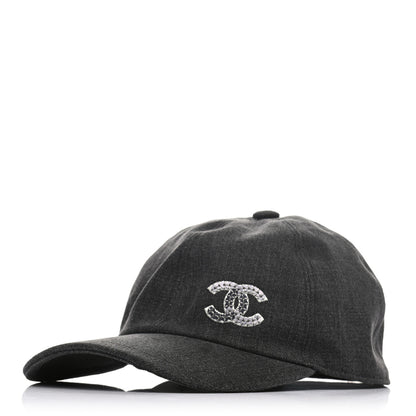 Chanel Cotton Sequin CC Cap Hat Black 1 of 8