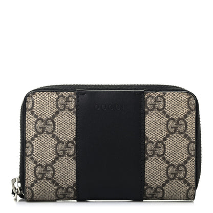 Gucci GG Supreme Monogram Zip Around Card Case Black 1 of 6