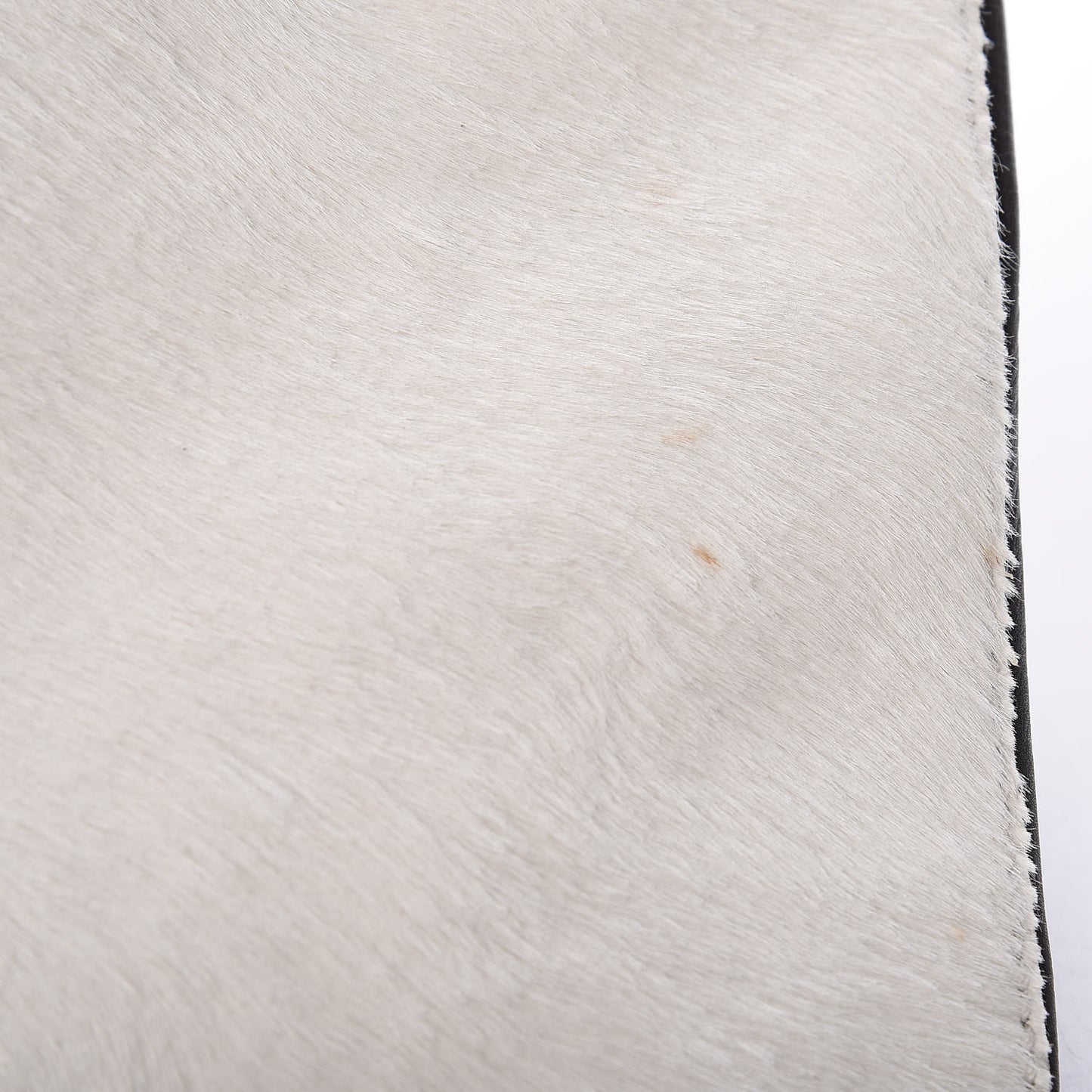 Calf Hair Shark Lock Tote White Brown