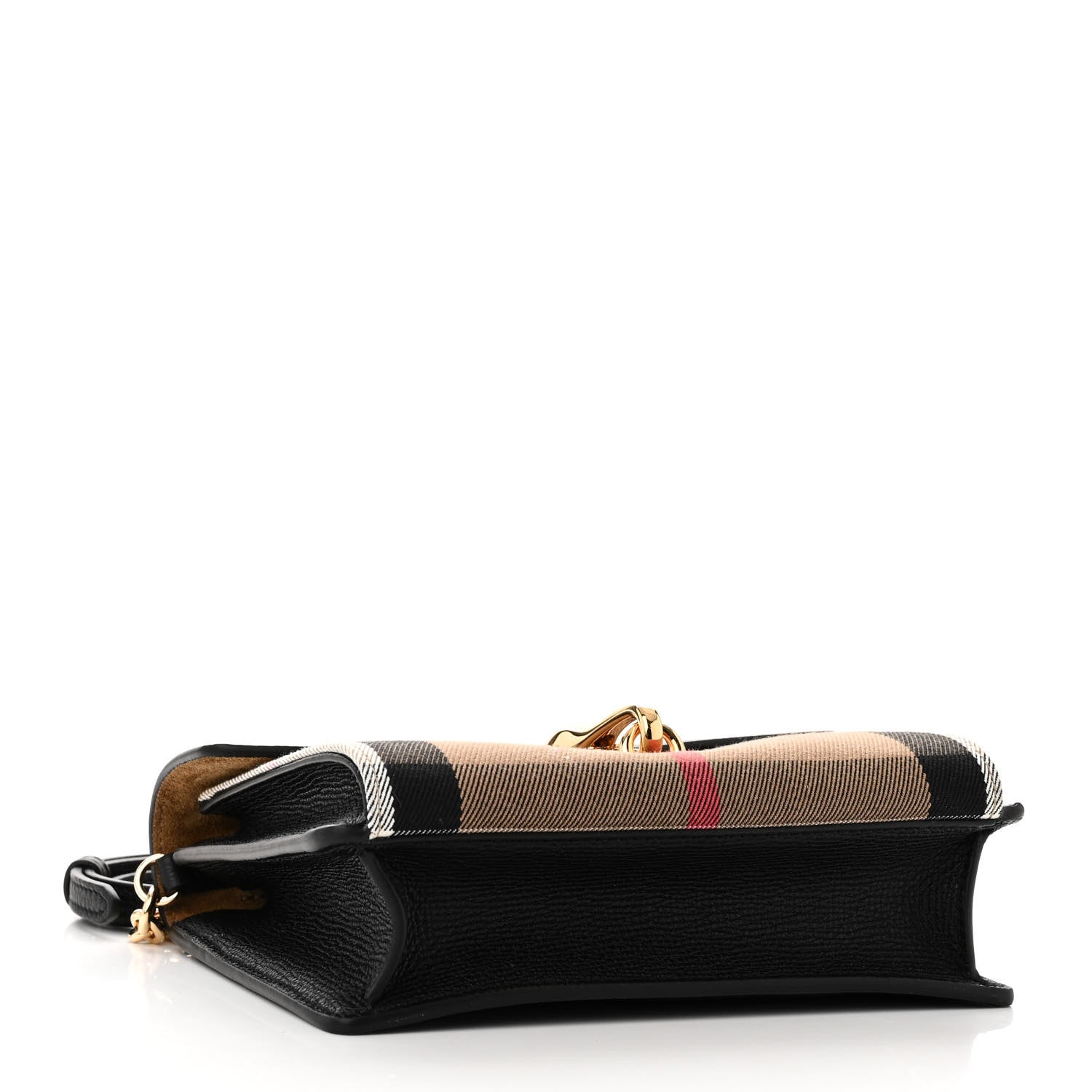 Burberry Derby Calfskin House Check Baby Macken Crossbody Bag Black 4 of 9