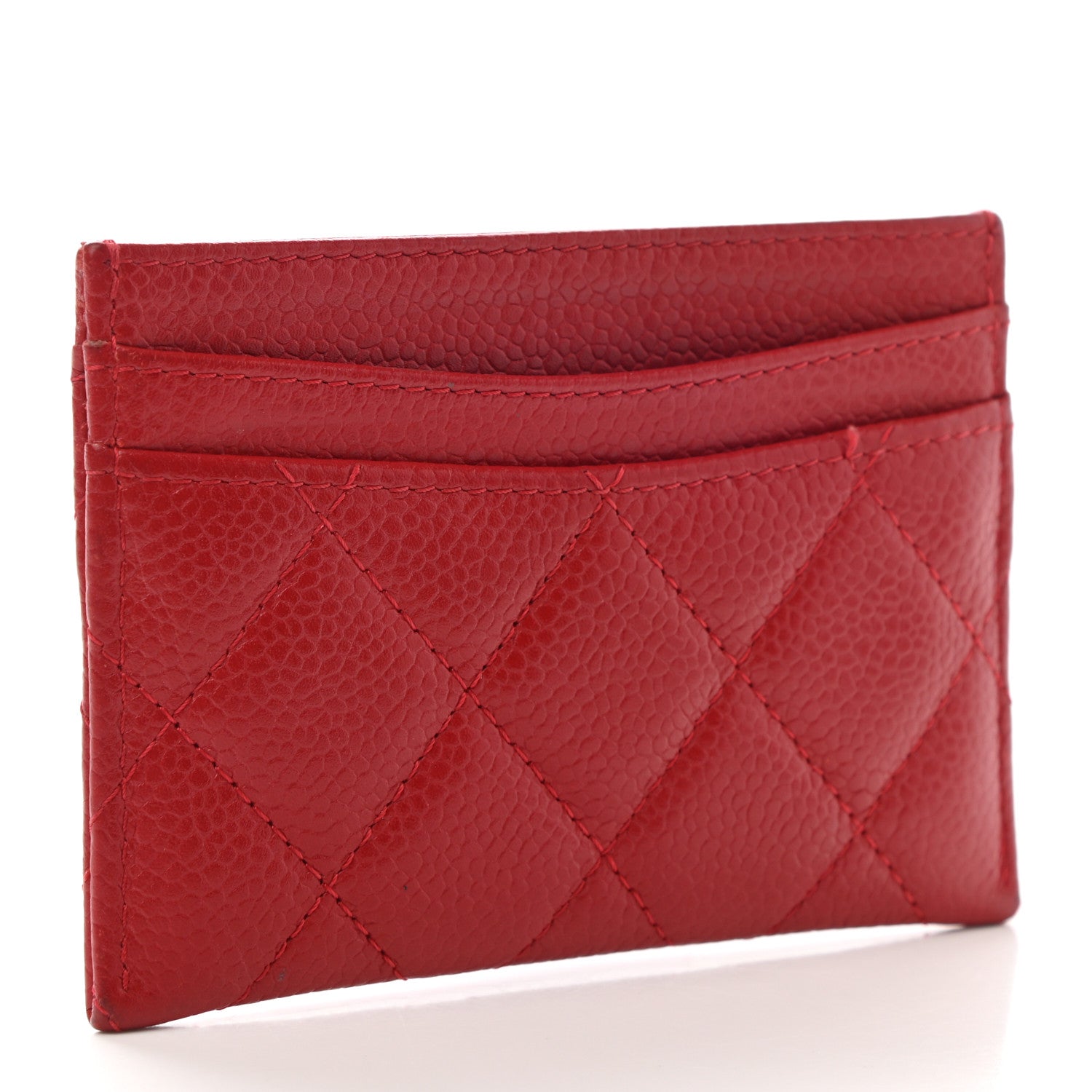 Chanel Caviar Quilted Card Holder Red 3 of 9