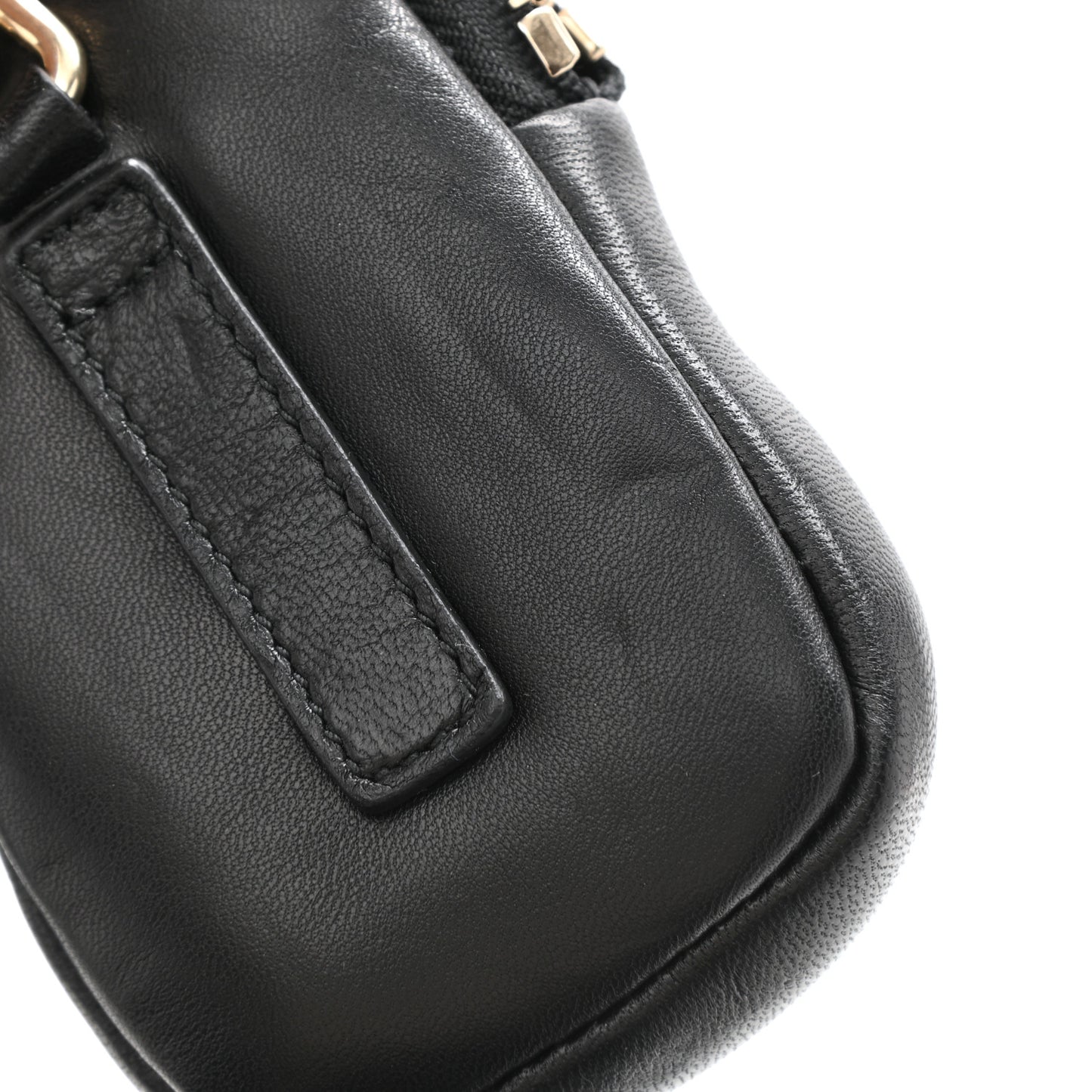 Nappa Re-Nylon Triangle Quilted Patchwork System Flap Shoulder Bag Black