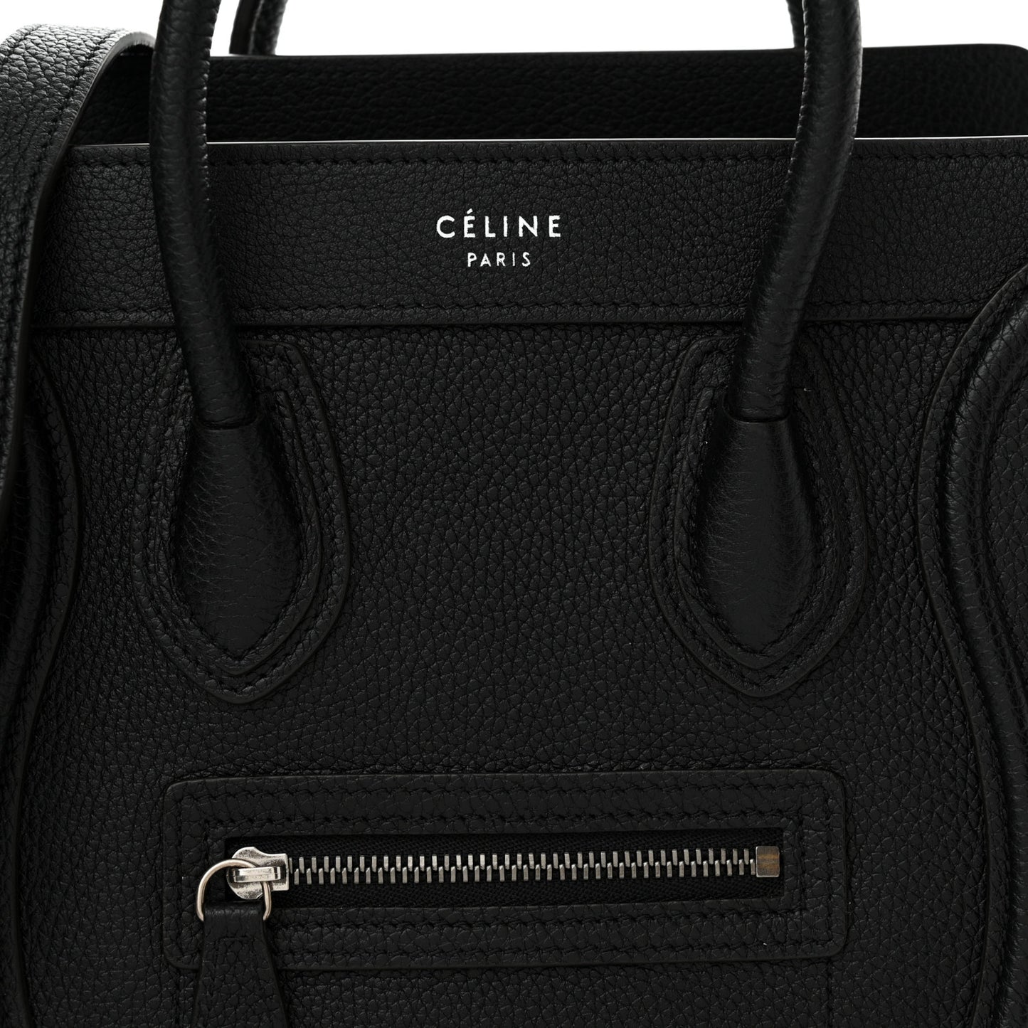 Drummed Calfskin Nano Luggage Black