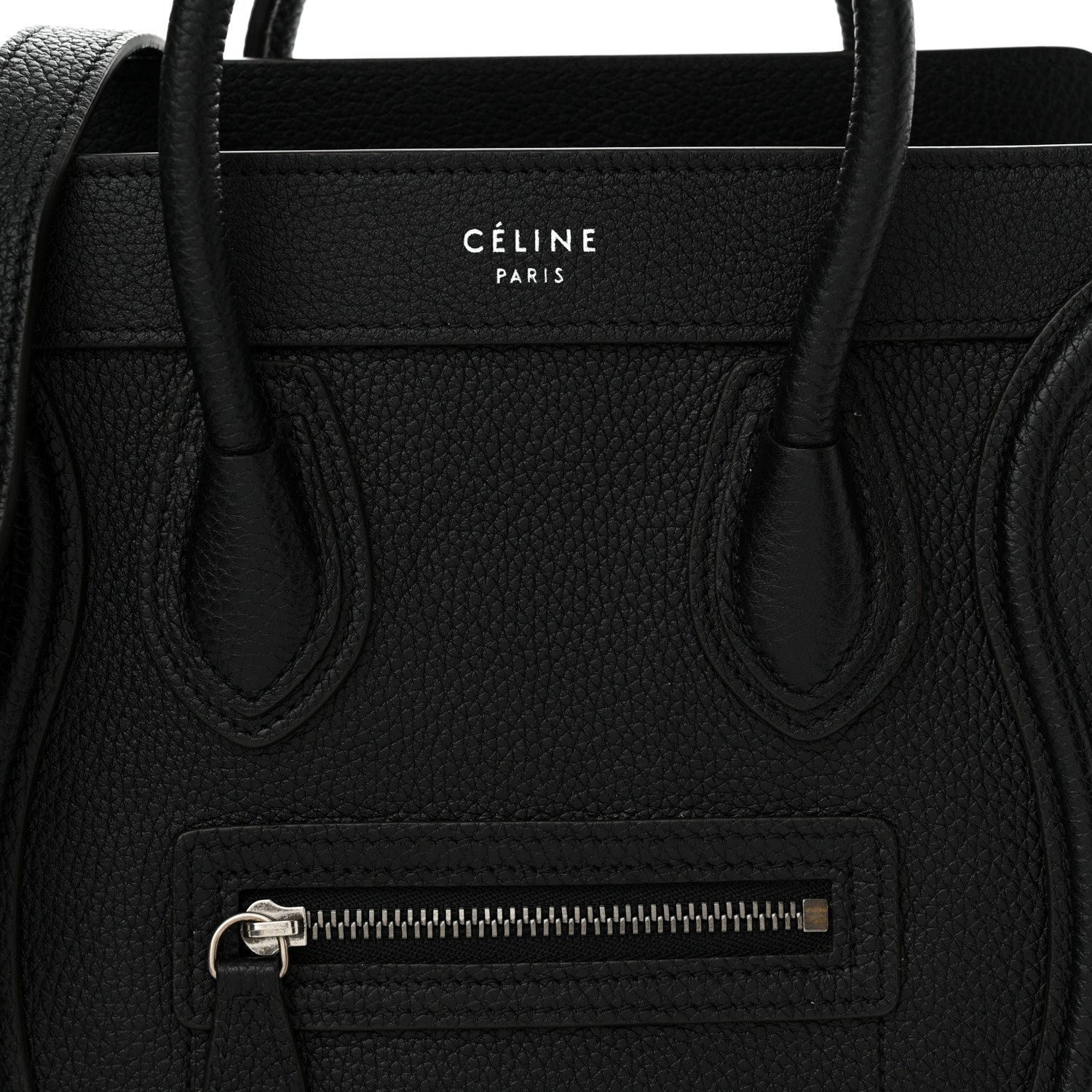 Celine Drummed Calfskin Nano Luggage Black 8 of 12