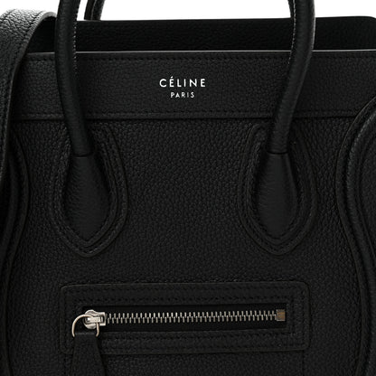 Celine Drummed Calfskin Nano Luggage Black 8 of 12