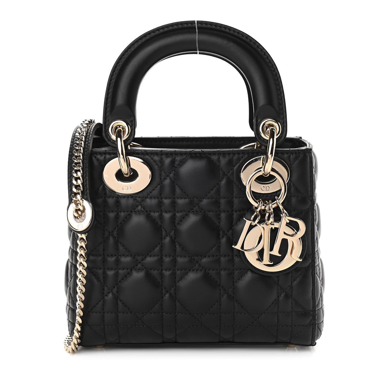 Lambskin Cannage Mini Lady Dior Black
