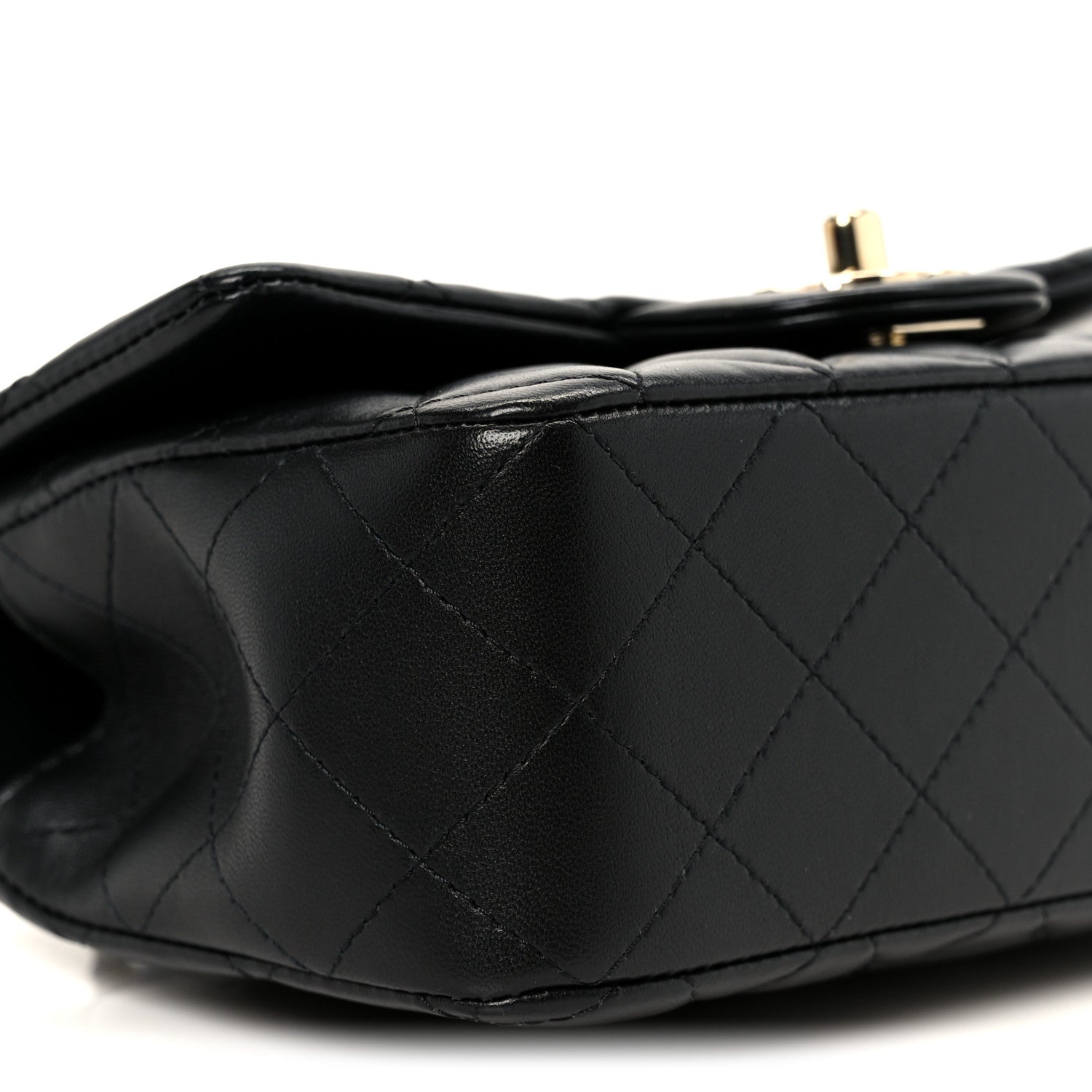 Chanel Lambskin Quilted Mini Top Handle Rectangular Flap Black 10 of 12