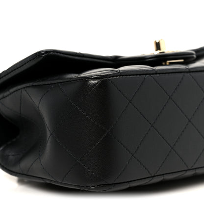Chanel Lambskin Quilted Mini Top Handle Rectangular Flap Black 10 of 12